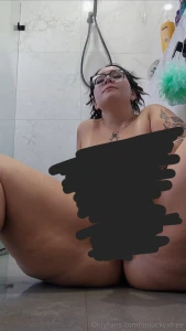 64 making myself cum in his shower after he couldn t watch my pussy
