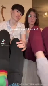 Choose one socks feet soles lesbians lesbiancouple brunette petite