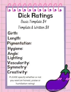 Ratings are closed interested in your own genital report card and yes part 1