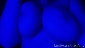 Blue neon lights body pussy boobs asshole ass