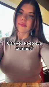 Caught ya staring at my chest again brunette hardbody sporty altgirl