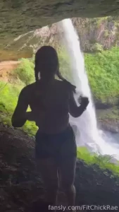 It was so dark in this cave under the waterfall but i still wanted to