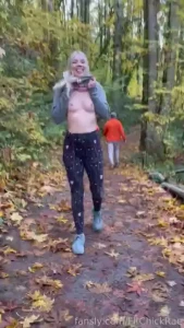 Quick titty flash on the trail fyp flashing public publicflashing cute