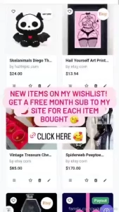 New items have been aded to my wishlist get a free month subscription