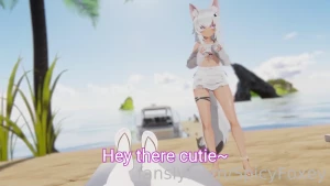 You were staring at a cute foxgirl on the beach she definitely noticed