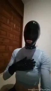 Fully updated sloppy blowjob on dildo wearing sporty outfit and latex