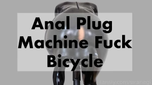 A saddle with a anal plug was attached to a bicycle to create a slave