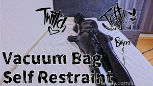 Self restraint with vacuum bag inside is slick with oil it was like