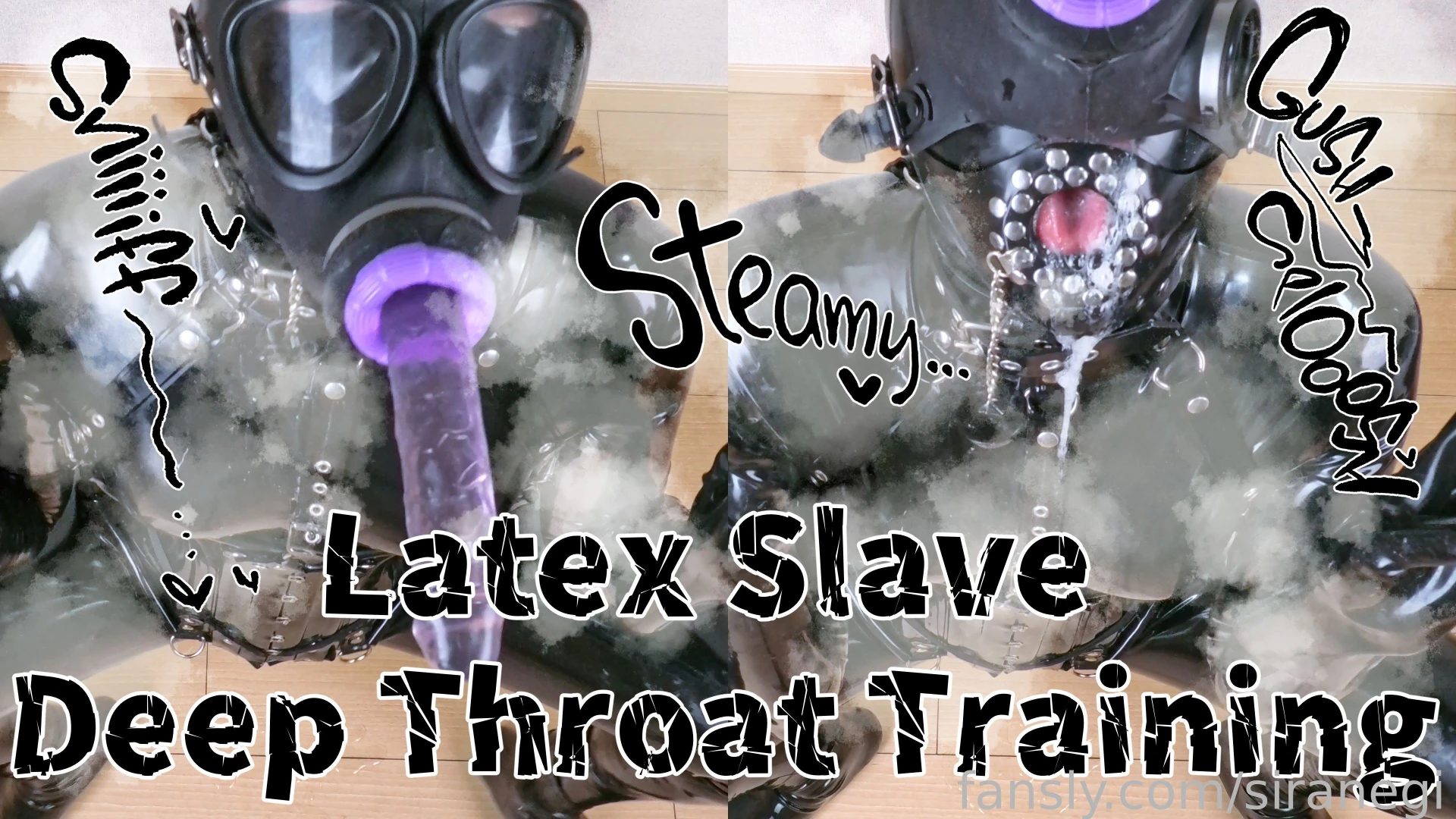 Deep throat loves latex doll latex rubber bondage bdsm deepthroat 