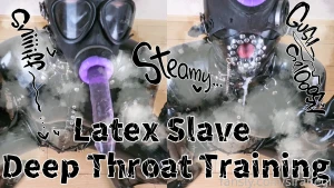 Deep throat loves latex doll latex rubber bondage bdsm deepthroat