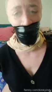 I m cleave gagged with medwrap tape moaning and gag talking i put on a