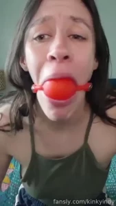 Microfoam tape wrapped over the top of my ballgag i struggle with the