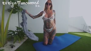 Yoga in my back yard naked with a butt plug do you think my neighbour