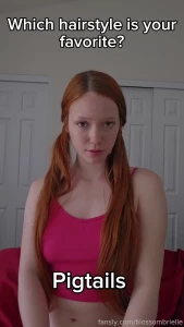 Let me know which hairstyle is your favorite petite redhead teen