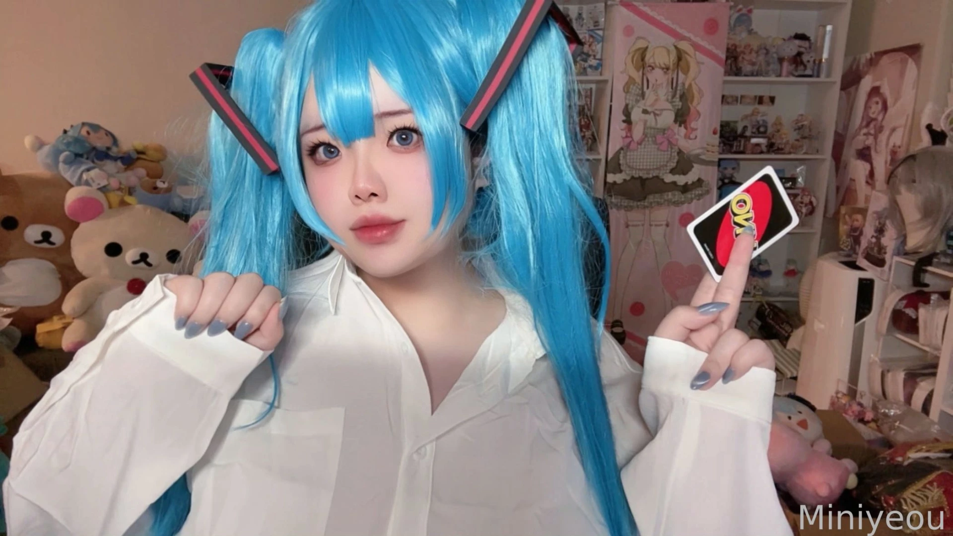 Nice try did you want to play uno with me cosplay miku from mimukauwa part 8 