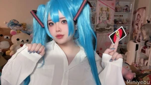 Nice try did you want to play uno with me cosplay miku from mimukauwa part 8