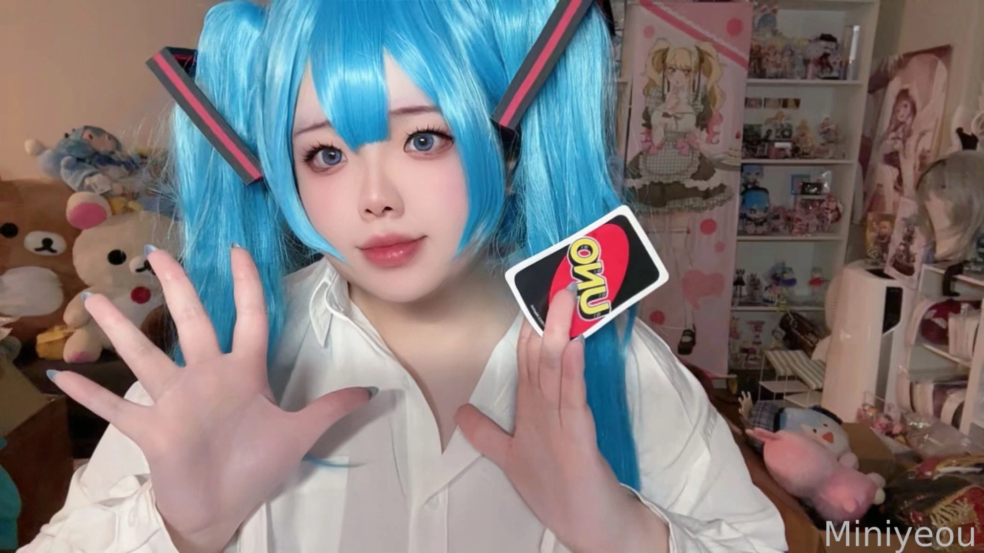 Nice try did you want to play uno with me cosplay miku from mimukauwa part 7 