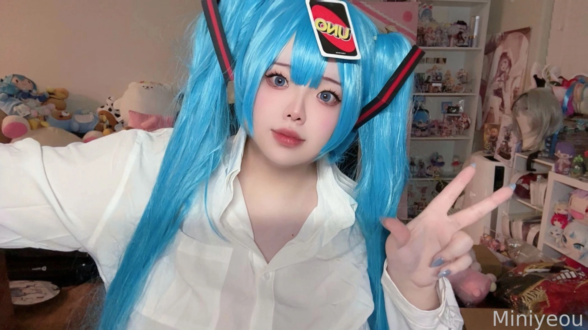 Nice try did you want to play uno with me cosplay miku from mimukauwa part 9 