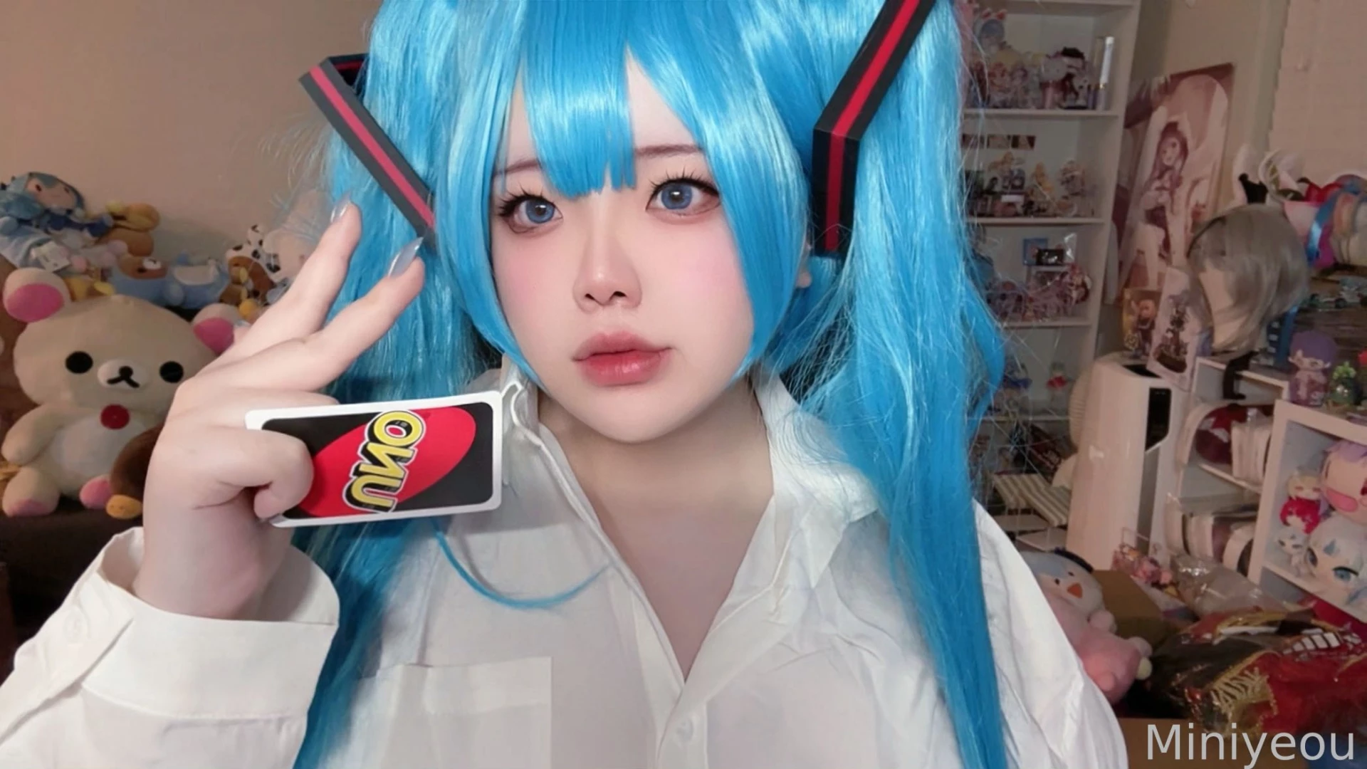 Nice try did you want to play uno with me cosplay miku from mimukauwa part 6 