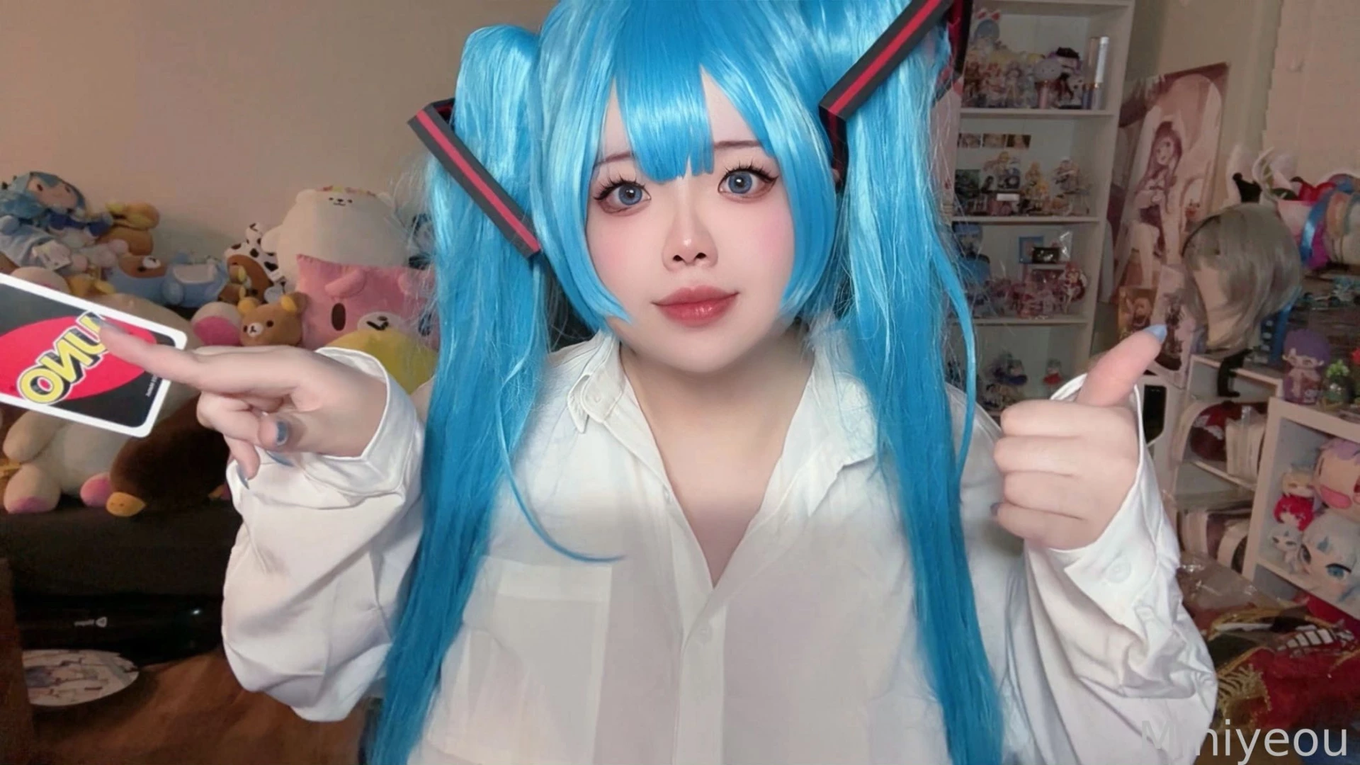 Nice try did you want to play uno with me cosplay miku from mimukauwa part 3 