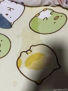 Made a mess again this stream gt lt my poor bed and blahaj got the wet