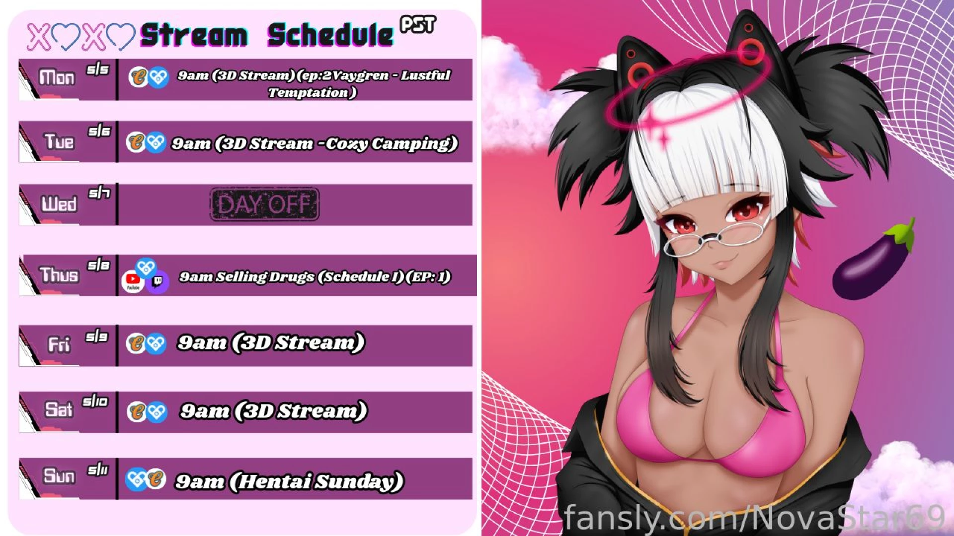 This week schedule- this week will be crazy new week new schedule 