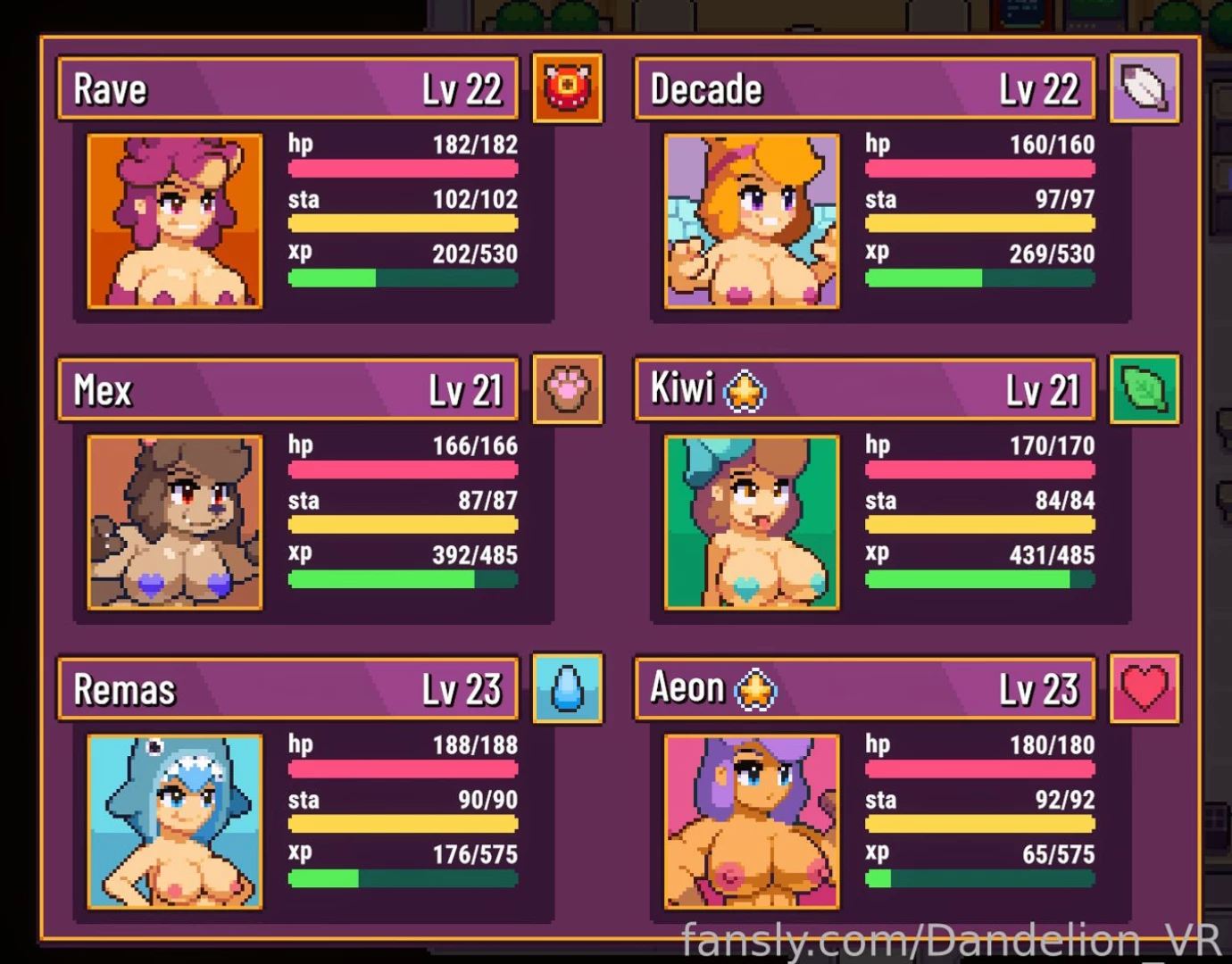 Finished the latest update to spirit valley here s how the team is 