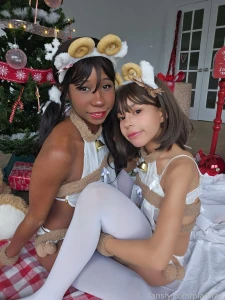Look whos under the tree with me festivia petite cute twogirls young