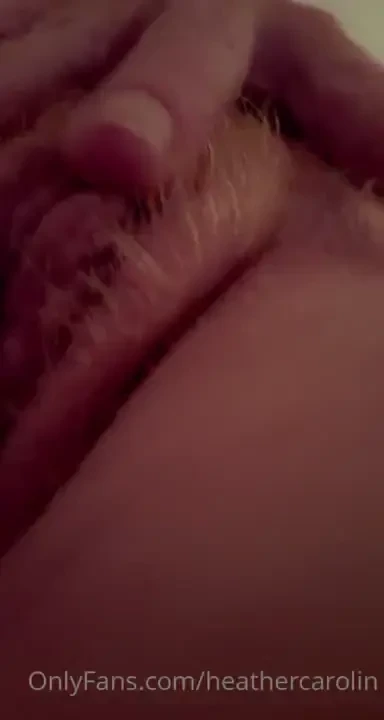 Spreading and rubbing my red bush pussy for you 