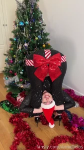 I ll only be wearing a bow today fyp flexible stretching blonde milf