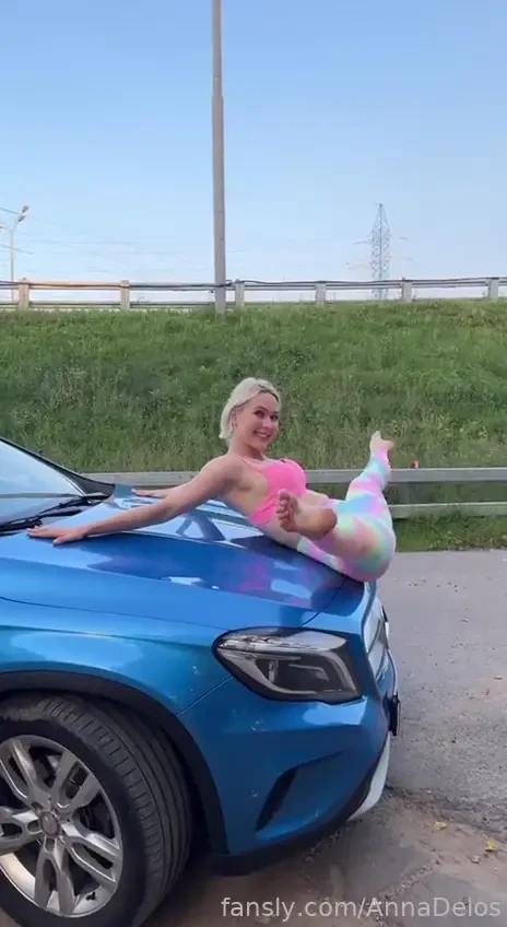 Stretching everywhere fyp public outside feet flexible stretching milf 