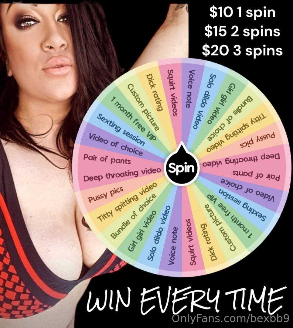Spin my wheel and see what you win can you handle it hmmmmmm 