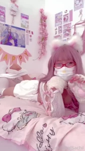 How about senpai pets sachi-chan while she s removing her clothes one