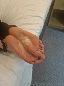 Massive load delivered to abi s feet after a session more to cum today part 7