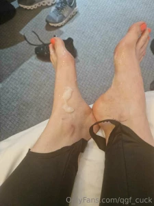 Massive load delivered to abi s feet after a session more to cum today part 6