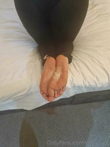 Massive load delivered to abi s feet after a session more to cum today part 3