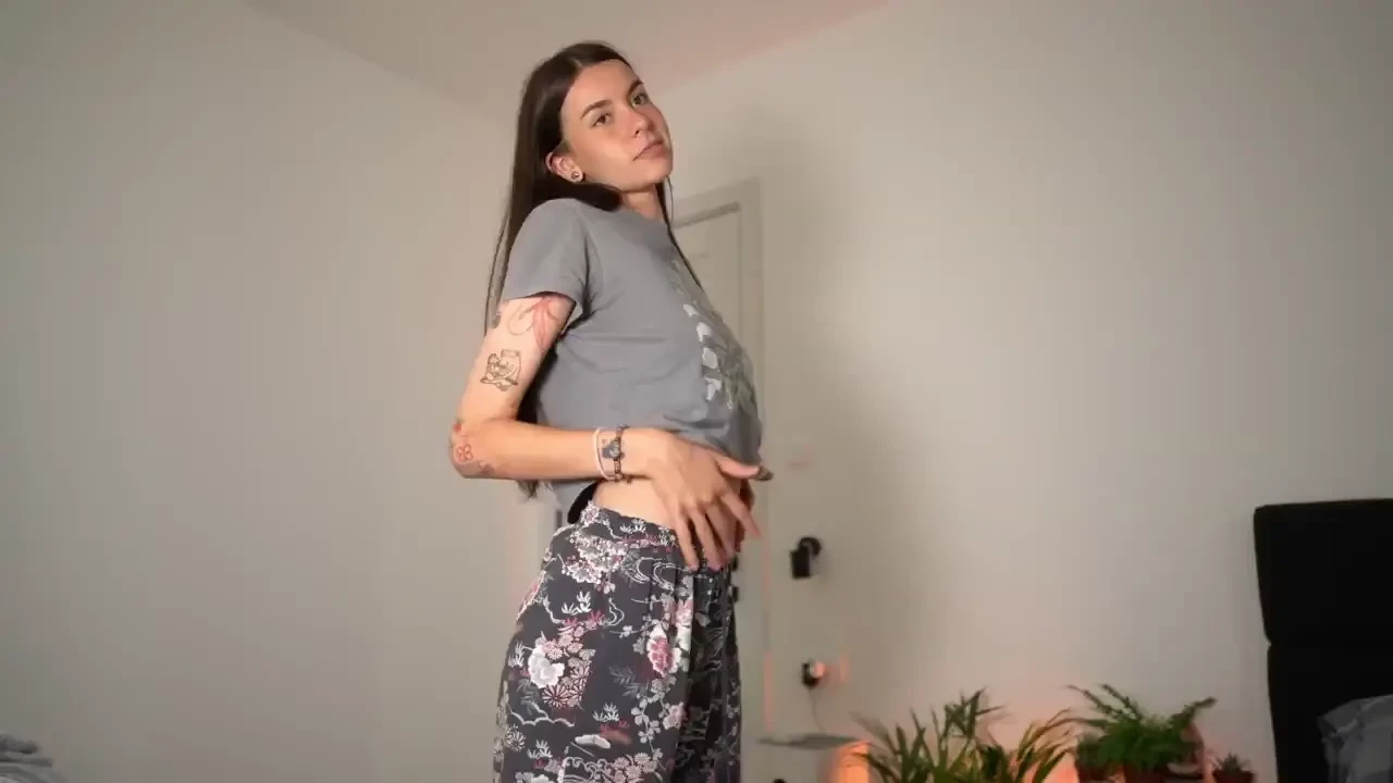 A little striptease before going to bed skinny smalltits nipples tits 