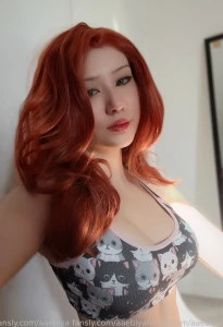 Ginger aebi is back babey this time in a cute lil cat bikini posed up