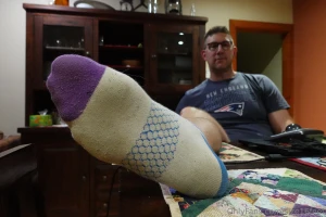 Sometimes i just love peeling my socks off on the table a whole meal