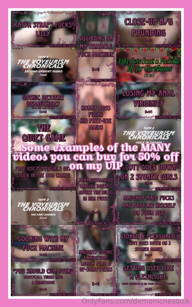 Obligatory reminder that all my videos can be bought for half price on part 1 