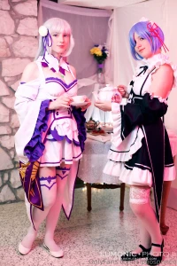 Oldie but a goodie lovely duo with mybunnywaifu as rem and emilia from