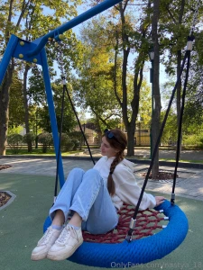 There s silence in the air and you in my thoughts i m gently swinging