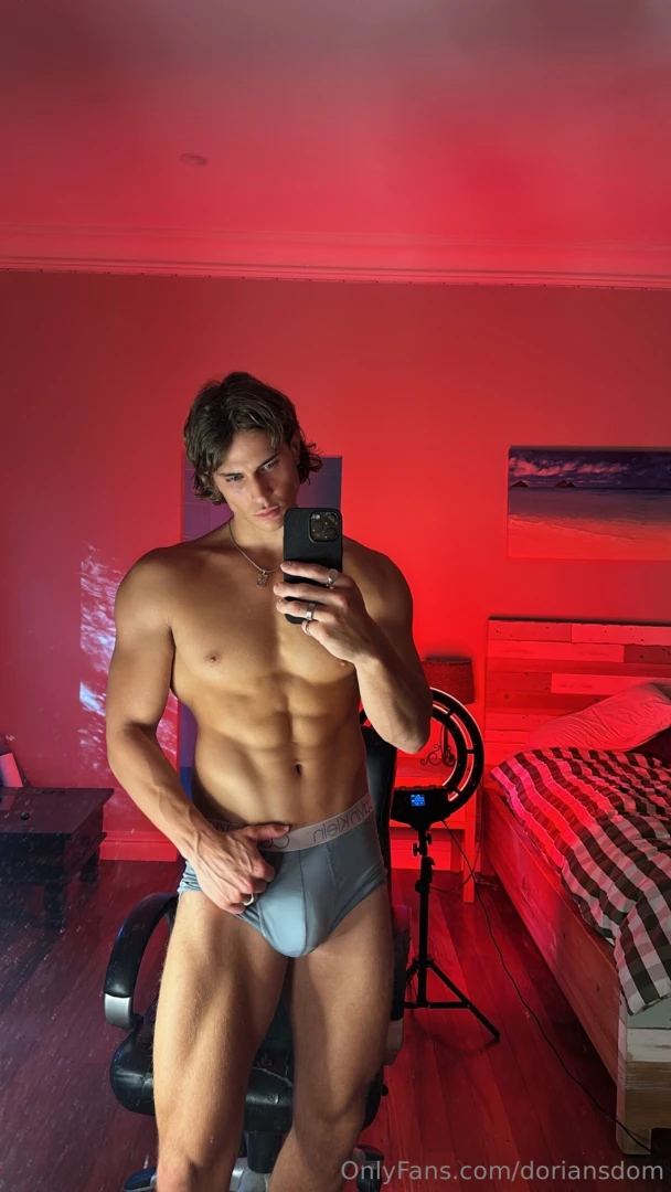 Snapped this mirror selfie in the living room briefs tight cock hard 