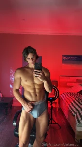 Snapped this mirror selfie in the living room briefs tight cock hard