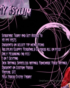 Come to my asylum subscribe today and get access to no ppv posts