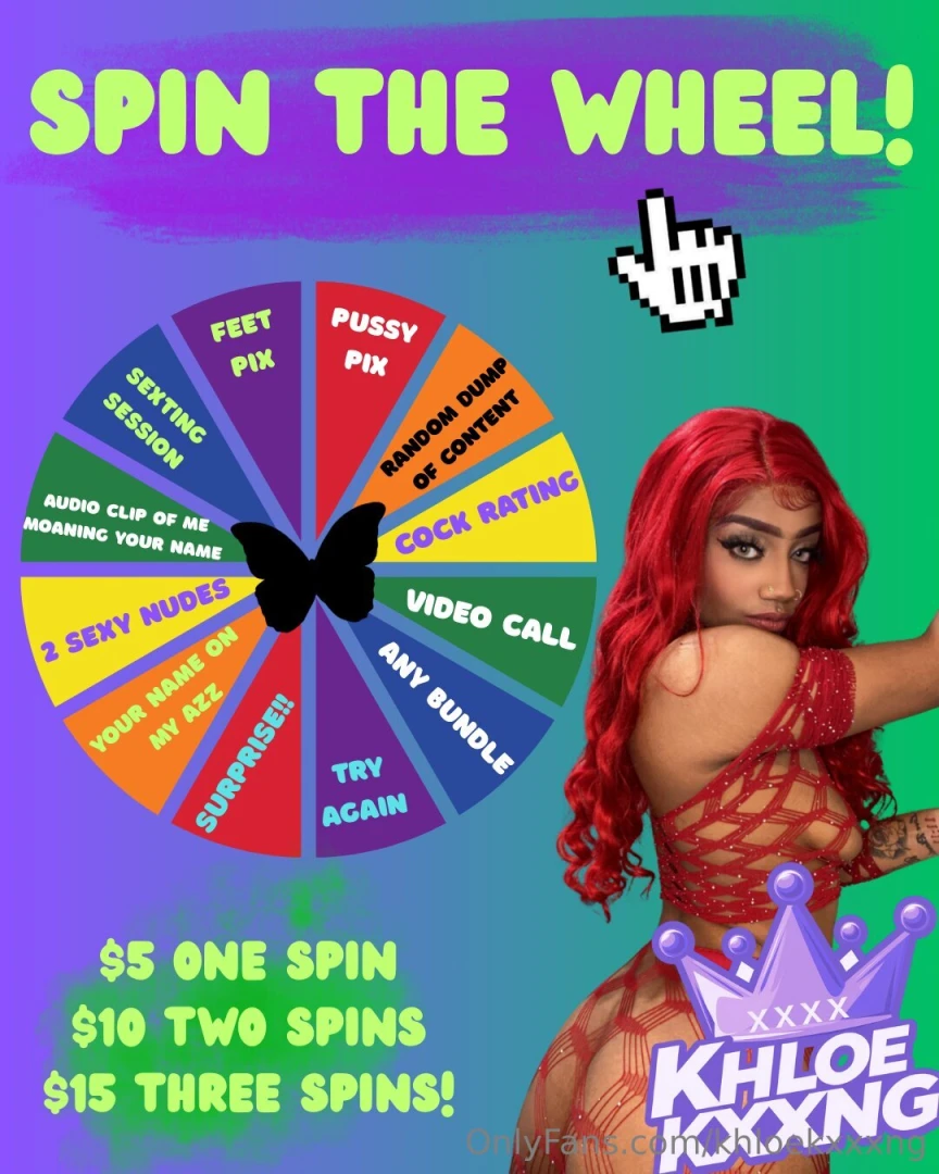 Spin the wheel what prize will you win tip for your desired amount of 