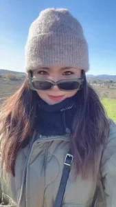 Chilling outside but still looking cute wintervibes