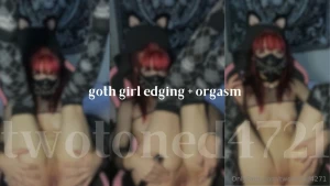 Goth girl edging orgasm edging for 10 minutes before cumming really