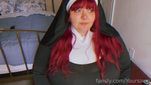 Sexy nun shows you how to eat out your wife then she watches you fuck