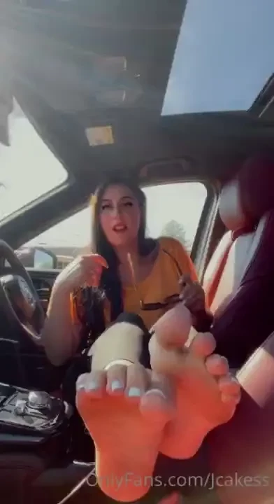 Teasing you in ur car with my soles 